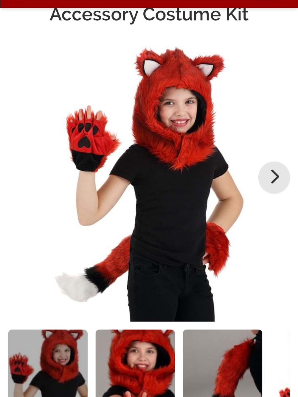 Red Fox Kids Accessory Costume Kit - Brand: